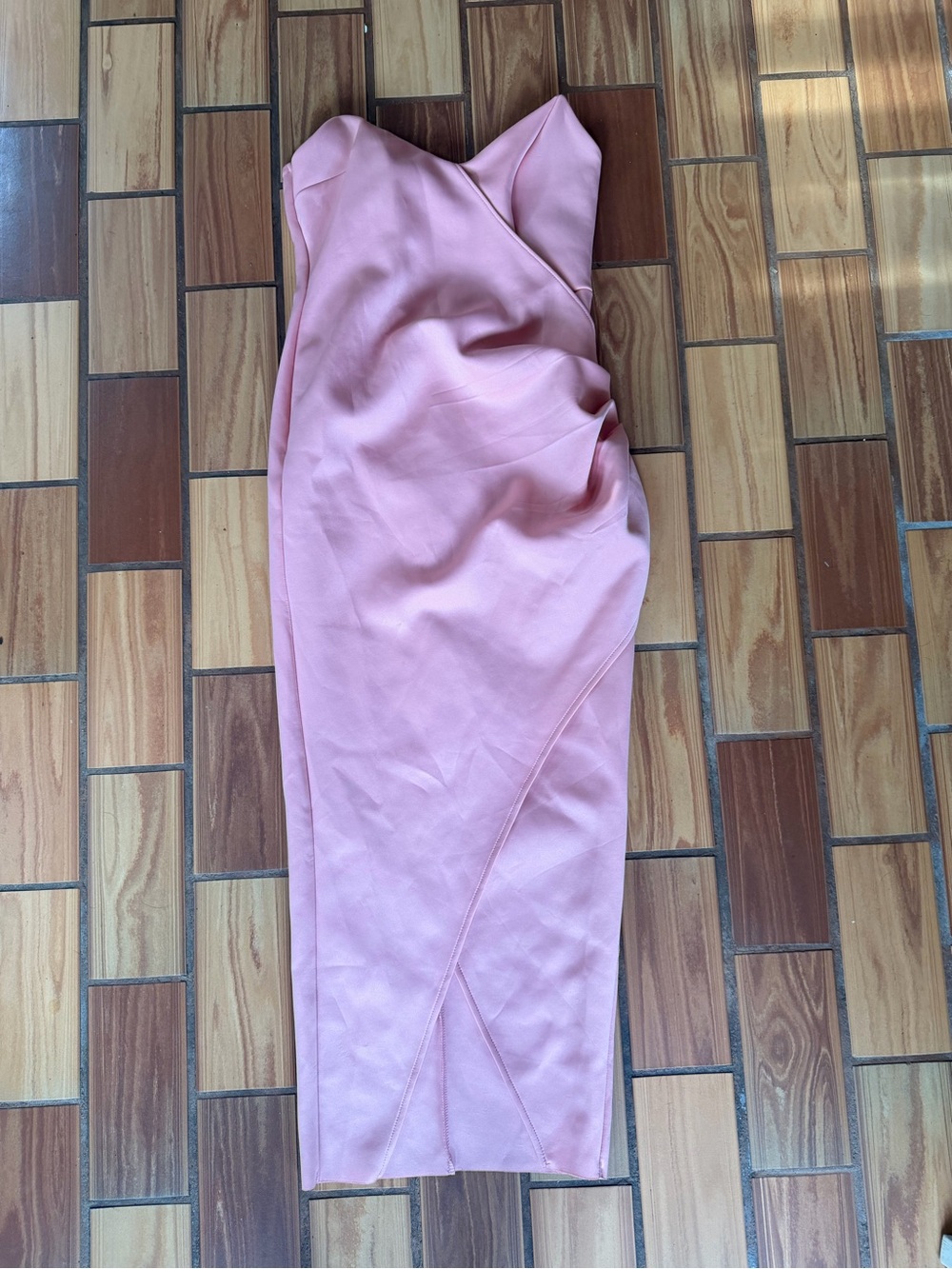 ASOS Blush Pink Strapless Midi Dress